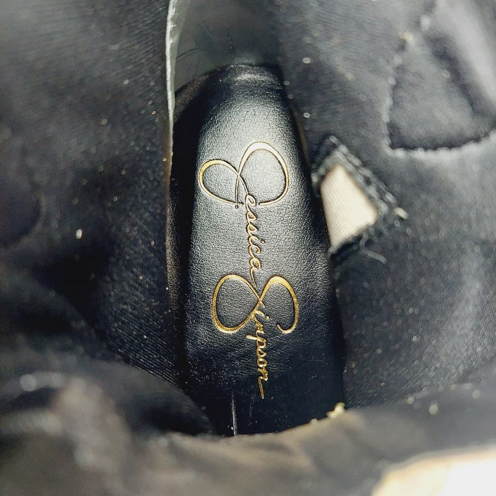 NEW Jessica Simpson Nelda Cream/Off White Faux Leather Western Ankle Boots M1038 - Picture 10 of 12